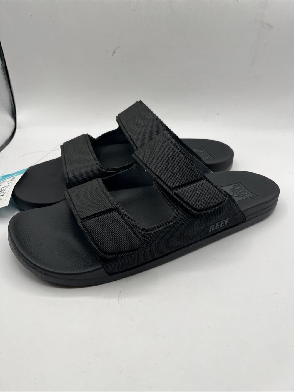 REEF Sandals Mens 11 Cushion Tradewind 2-Strap Slip On Comfort Slide Black NWT